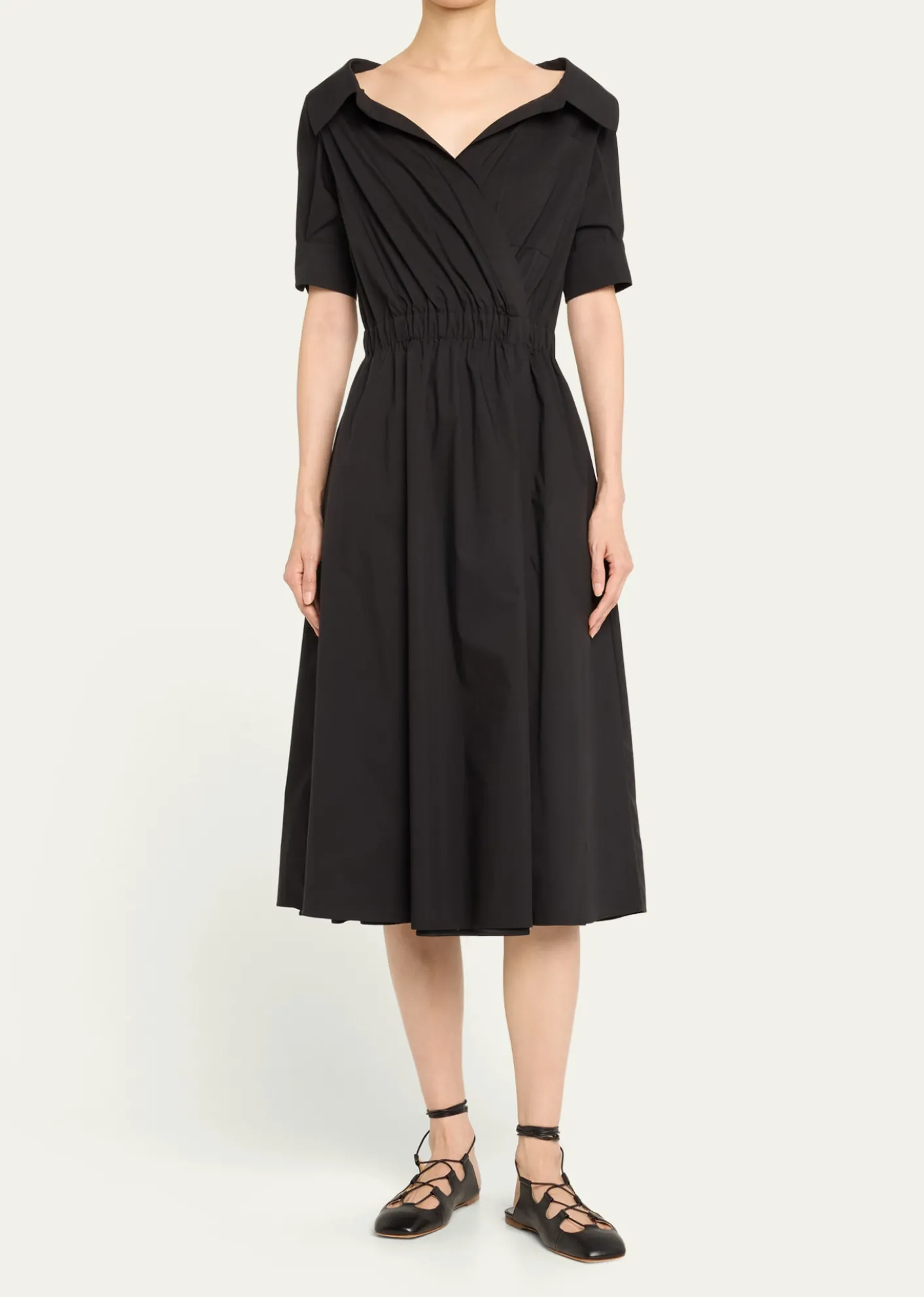 AltuzarraLydia Short-Sleeve Midi Wrap Shirtdress