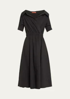 AltuzarraLydia Short-Sleeve Midi Wrap Shirtdress