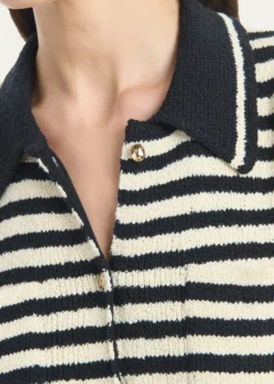 AltuzarraMamie Striped Knit Button-Front Mini Polo Dress
