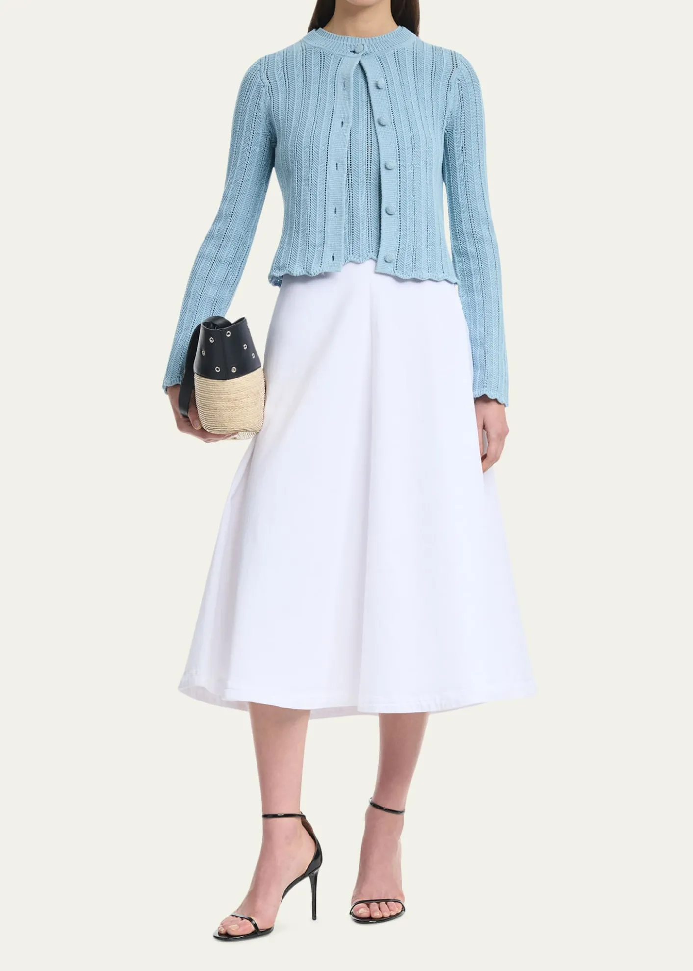 AltuzarraMariette Lattice Knit Crewneck Cardigan