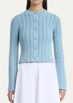 AltuzarraMariette Lattice Knit Crewneck Cardigan