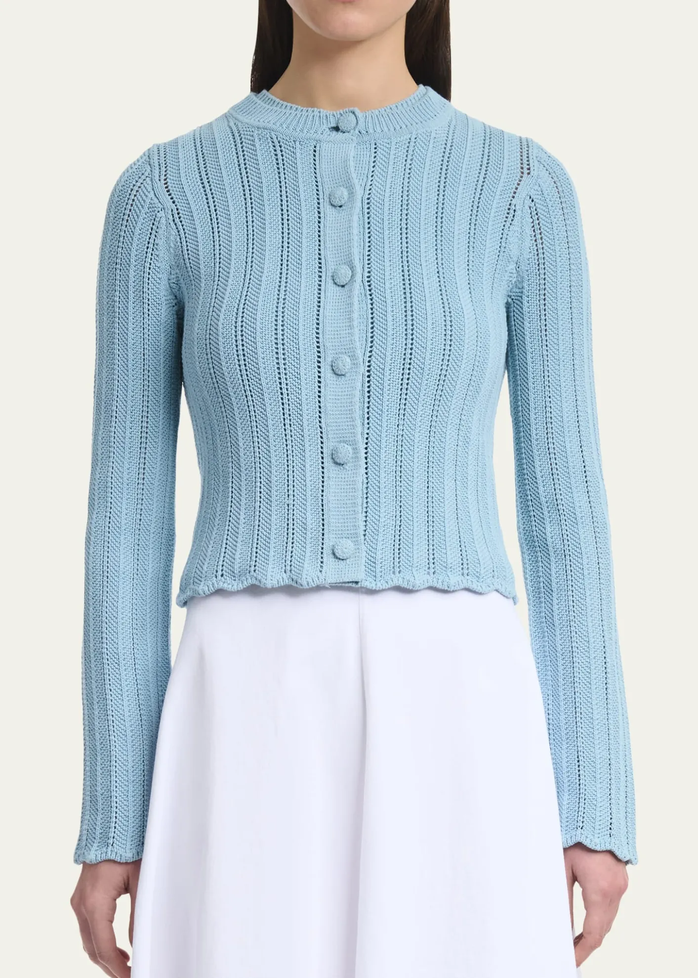 AltuzarraMariette Lattice Knit Crewneck Cardigan