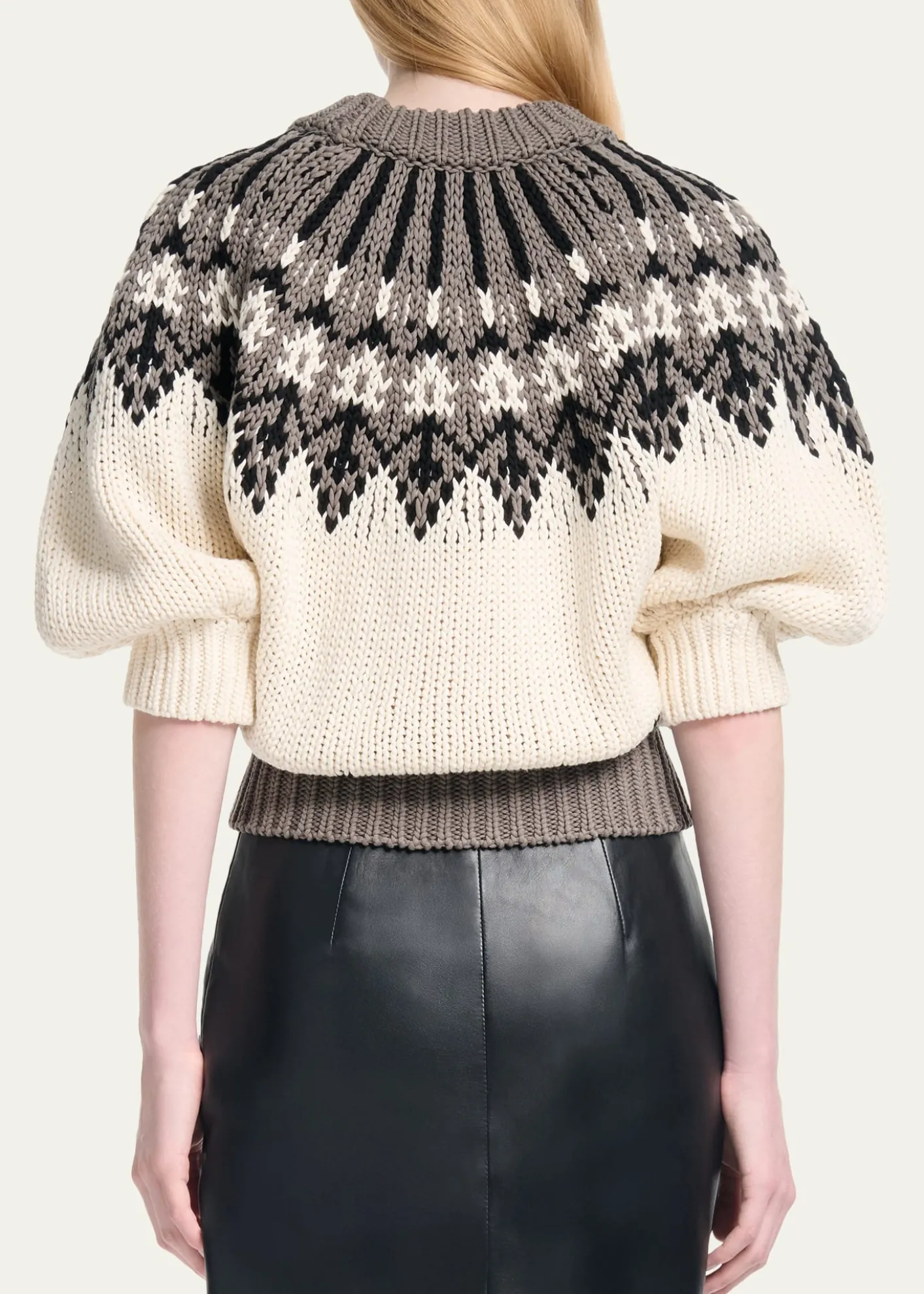 AltuzarraMarty Fair Isle Short Puff-Sleeve Sweater
