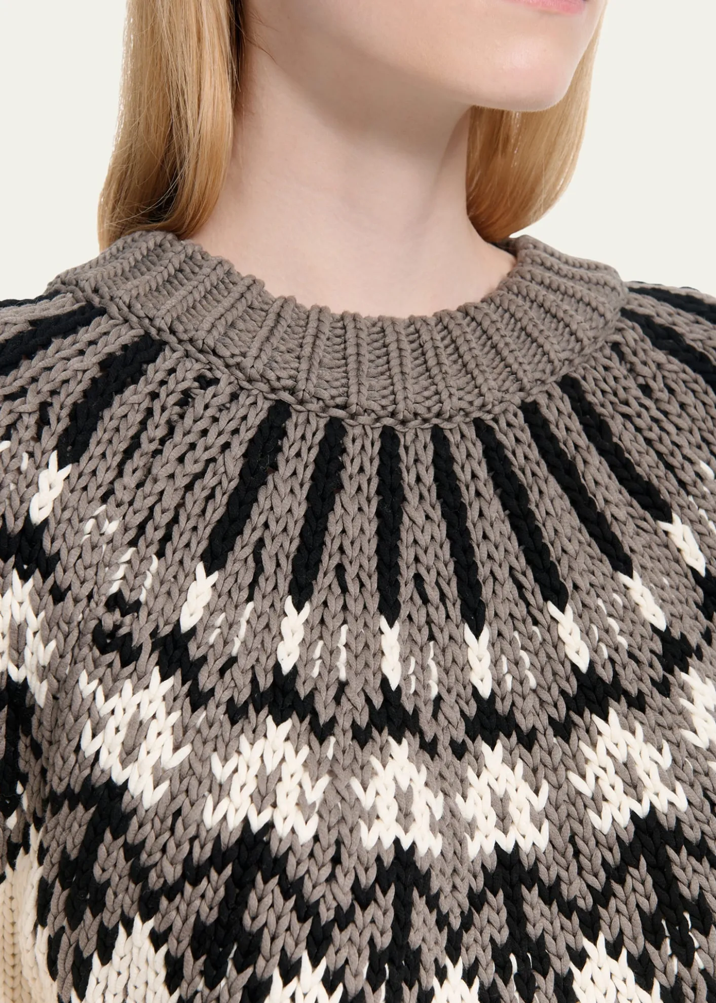 AltuzarraMarty Fair Isle Short Puff-Sleeve Sweater