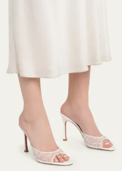 Amina MuaddiAlexa Lace Stiletto Mule Sandals