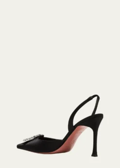 Amina MuaddiCamelia Silk Crystal Halter Pumps
