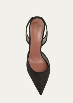 Amina MuaddiHolli Pointed Mesh Slingback Pumps