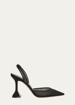 Amina MuaddiHolli Pointed Mesh Slingback Pumps