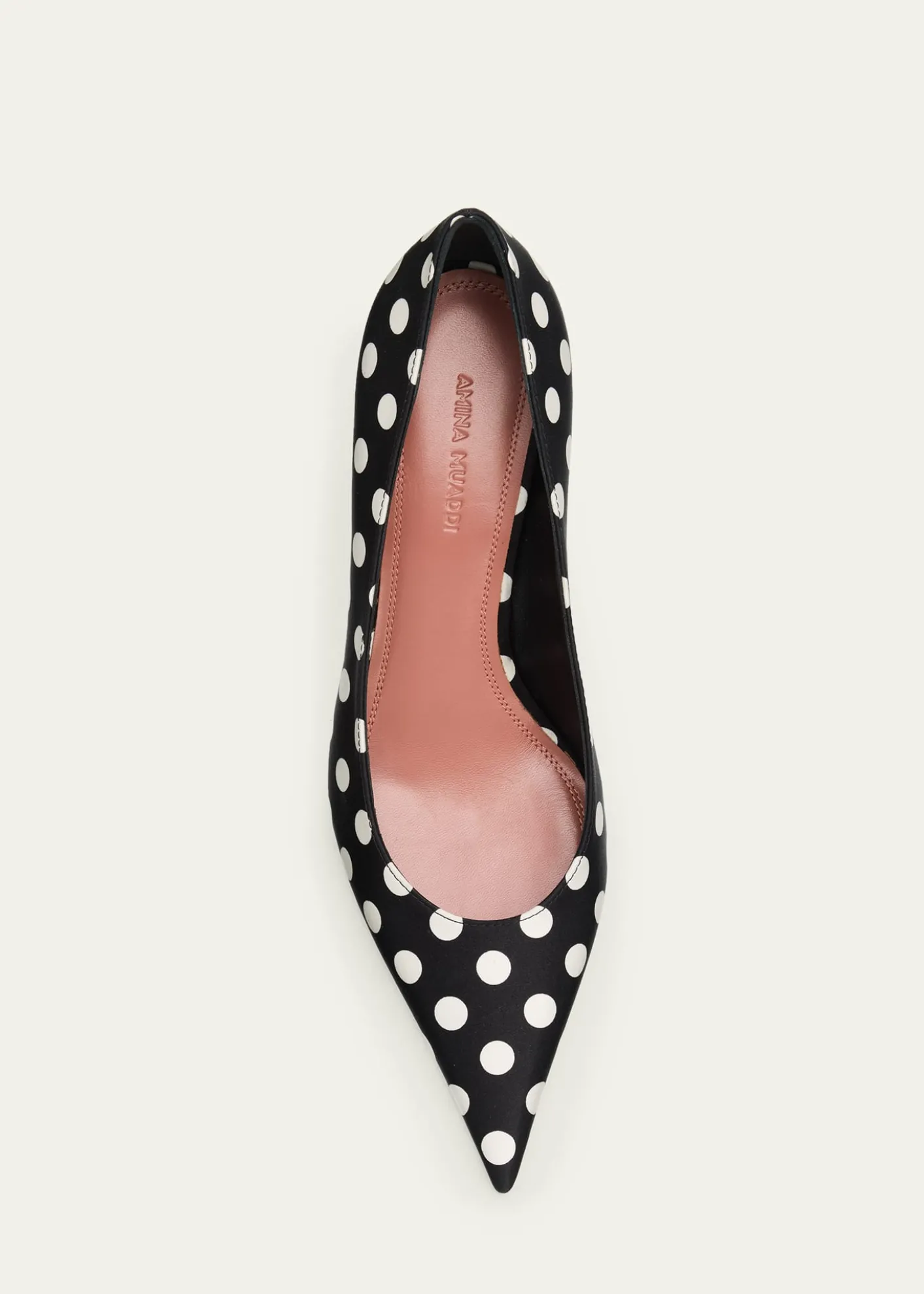 Amina Muaddi55mm Barbara Polka-Dot Satin Pumps
