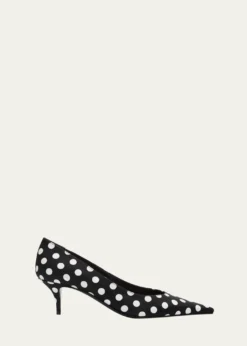 Amina Muaddi55mm Barbara Polka-Dot Satin Pumps