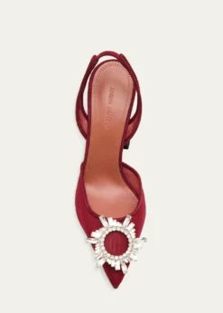 Amina Muaddi95mm Begum Mesh Crystal Slingback Pumps