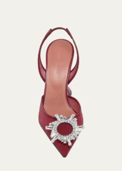 Amina Muaddi95mm Begum Mesh Crystal Slingback Pumps