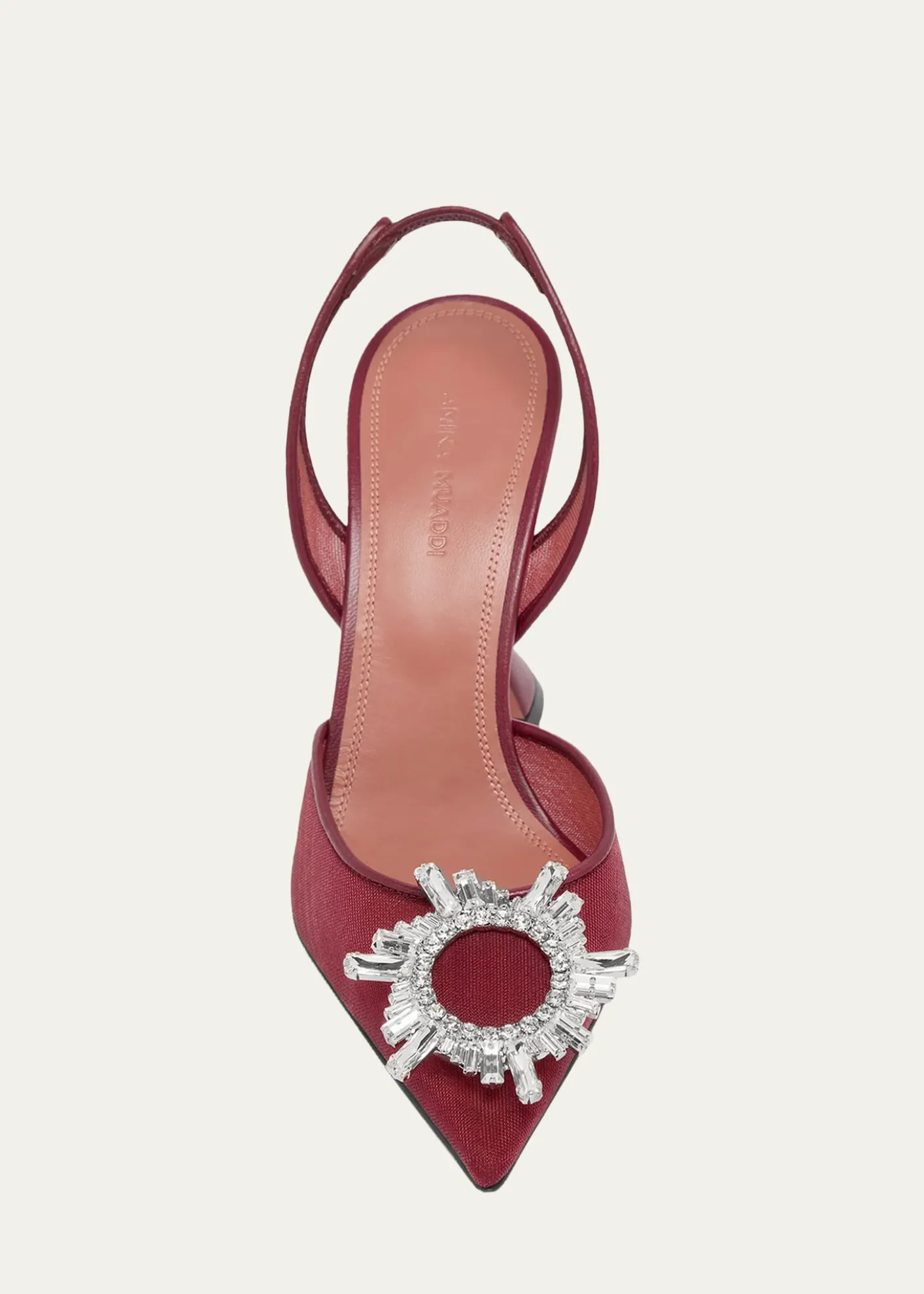 Amina Muaddi95mm Begum Mesh Crystal Slingback Pumps