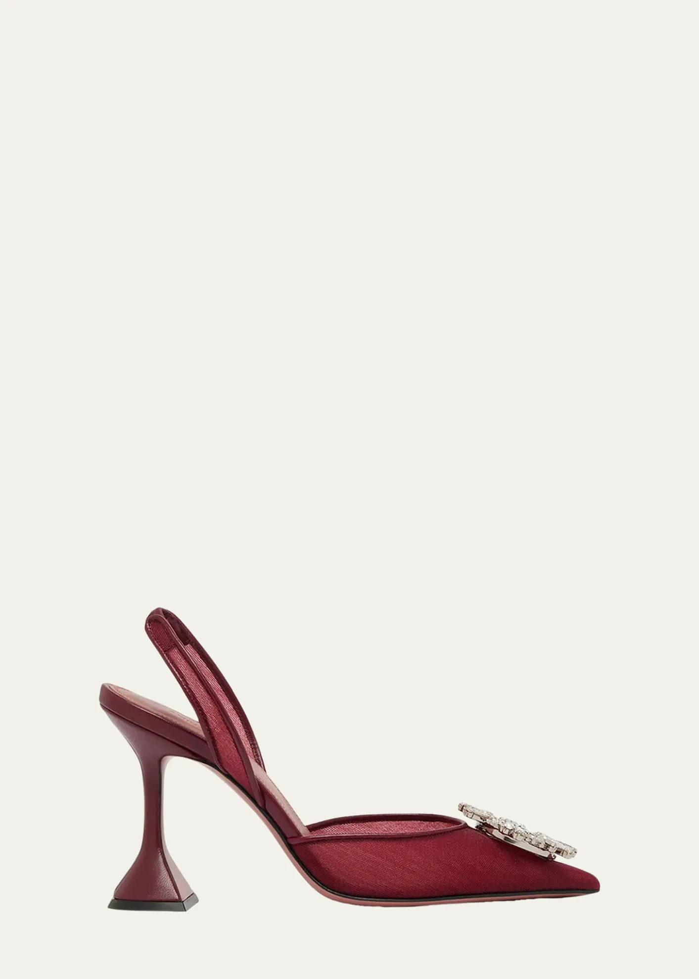 Amina Muaddi95mm Begum Mesh Crystal Slingback Pumps