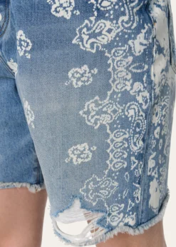 AmiriMen's Bleach Bandana Denim Shorts