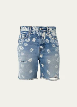 AmiriMen's Bleach Bandana Denim Shorts