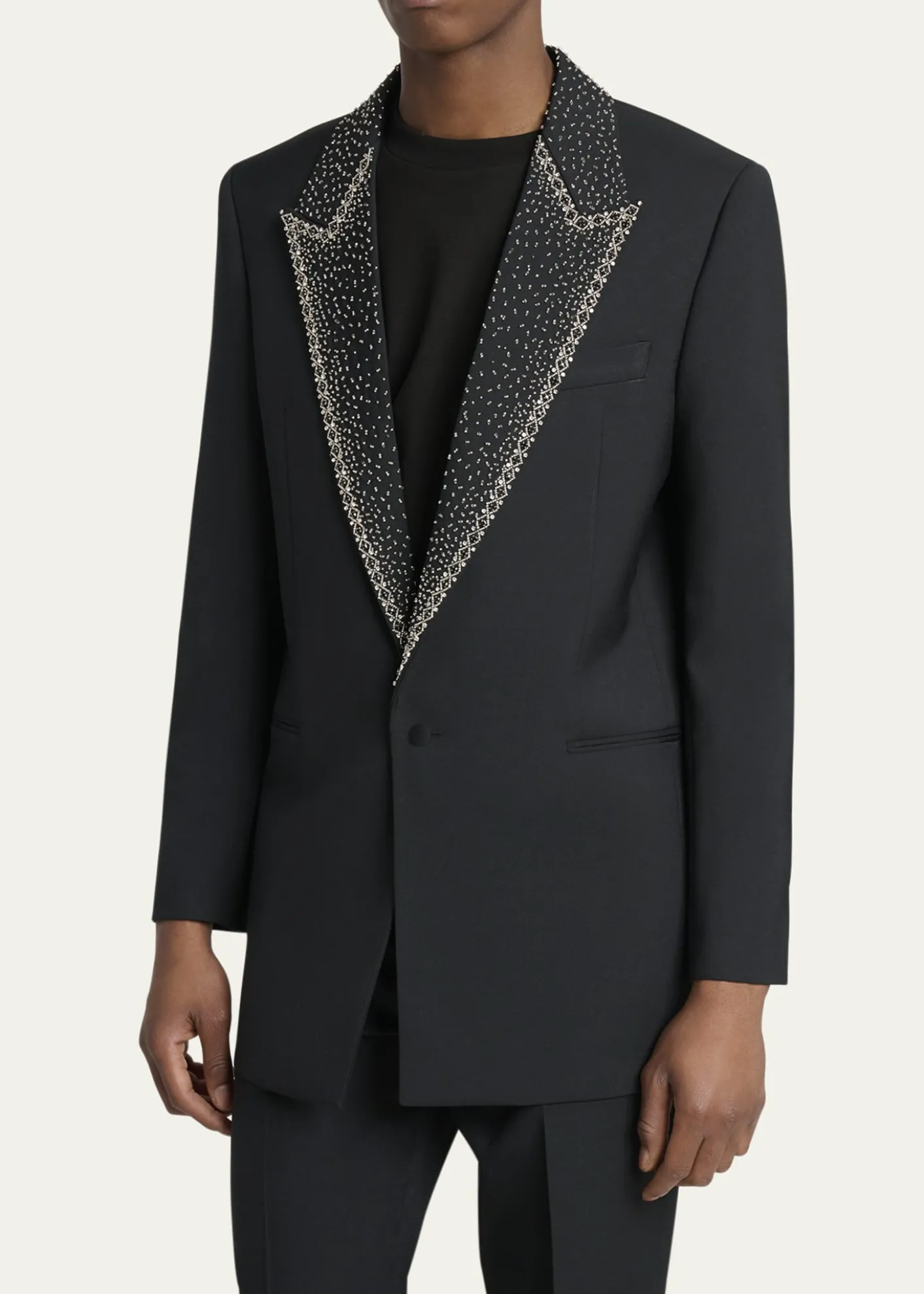 AmiriMen's Sequin Peak Lapel Oversized Blazer