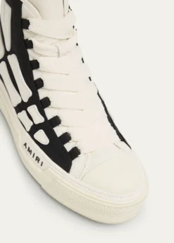 AmiriMen's Skel Court Canvas and Leather High-Top Sneakers