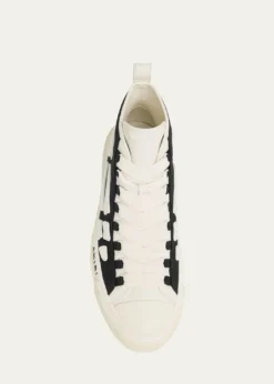 AmiriMen's Skel Court Canvas and Leather High-Top Sneakers