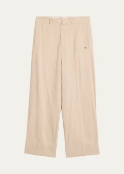 AmiriMen's Striped Linen-Blend Tailored Pants