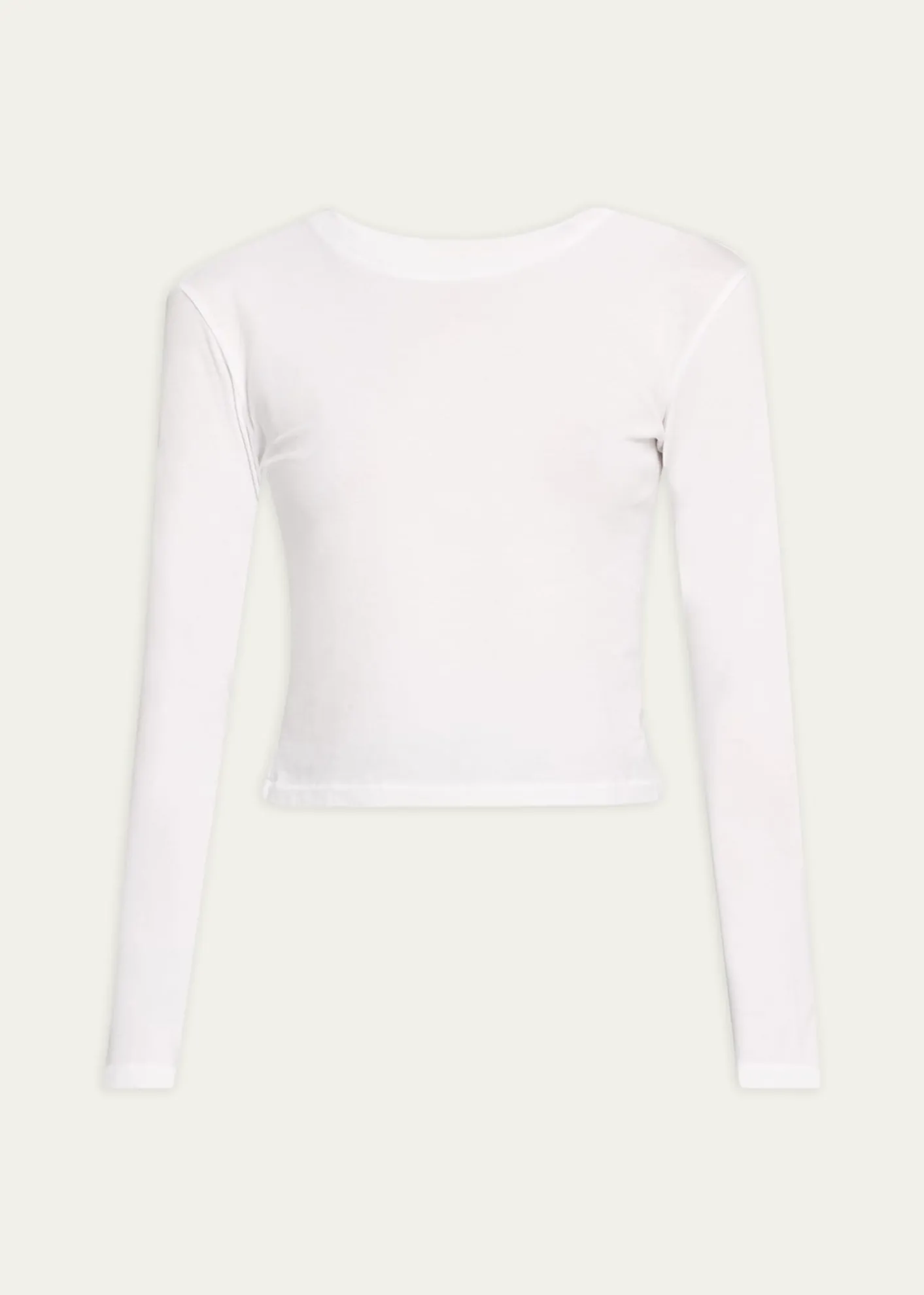AMO DenimBabe Cropped Long-Sleeve Cotton Tee