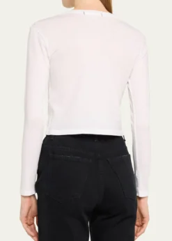 AMO DenimBabe Cropped Long-Sleeve Cotton Tee