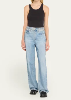 AMO DenimLong Ribbed Cotton Tank Top