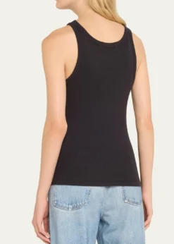 AMO DenimLong Ribbed Cotton Tank Top