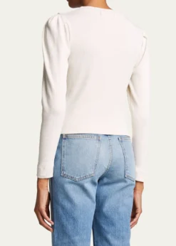 AMO DenimPuff-Sleeve Cardigan