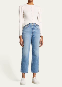 AMO DenimPuff-Sleeve Cardigan