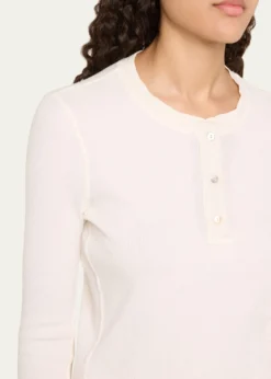 AMO DenimRibbed Thermal Henley Tee