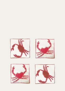 Amuse La BoucheCrab Linen Napkins, Set of 4