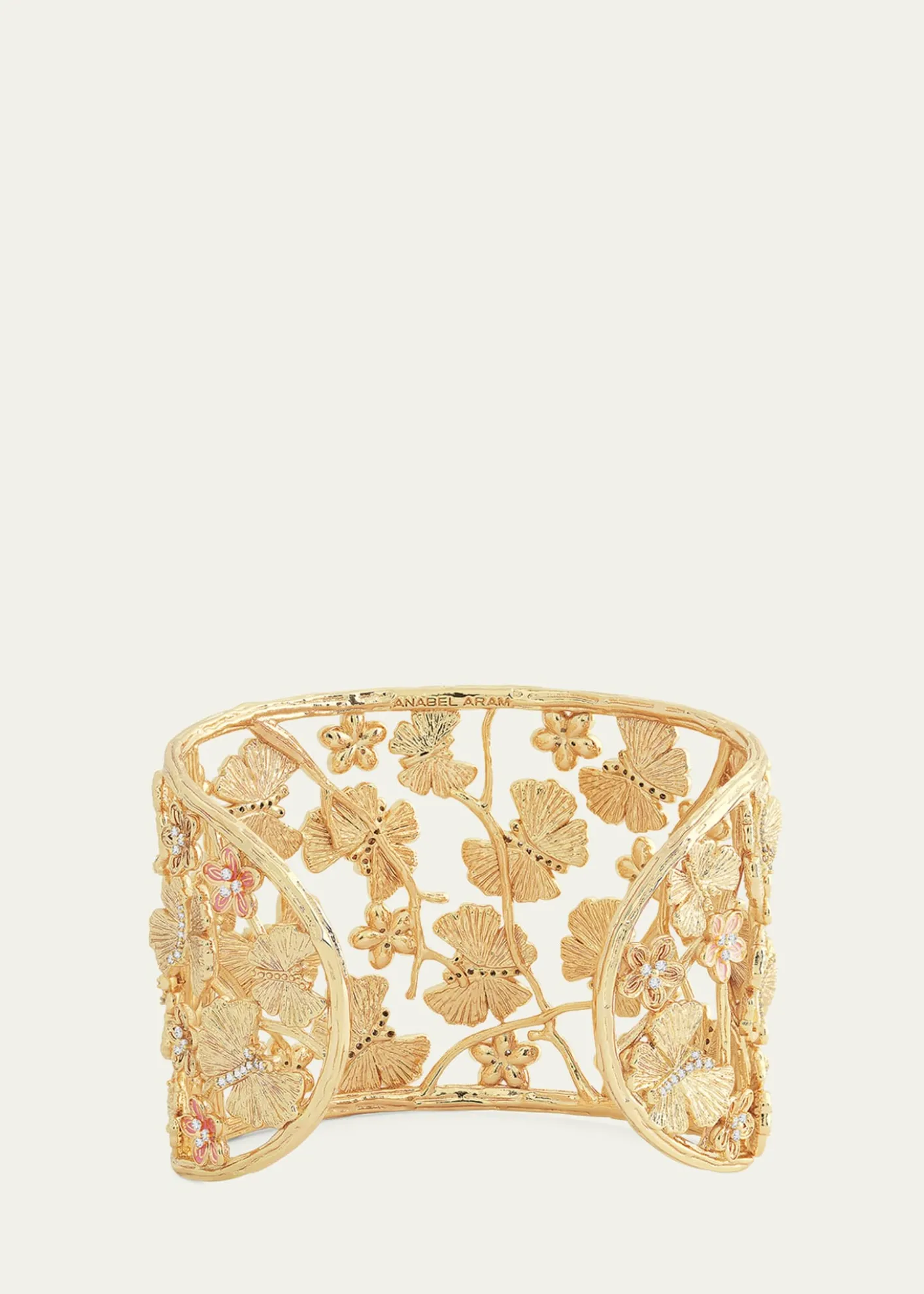 Anabel Aram JewelryCubic Zirconia Butterfly and Flower Cuff Bracelet