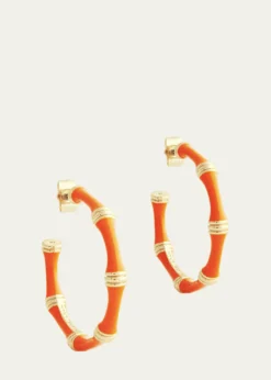 Anabel Aram JewelryBamboo Enameled Hoop Earrings