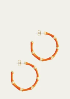 Anabel Aram JewelryBamboo Enameled Hoop Earrings