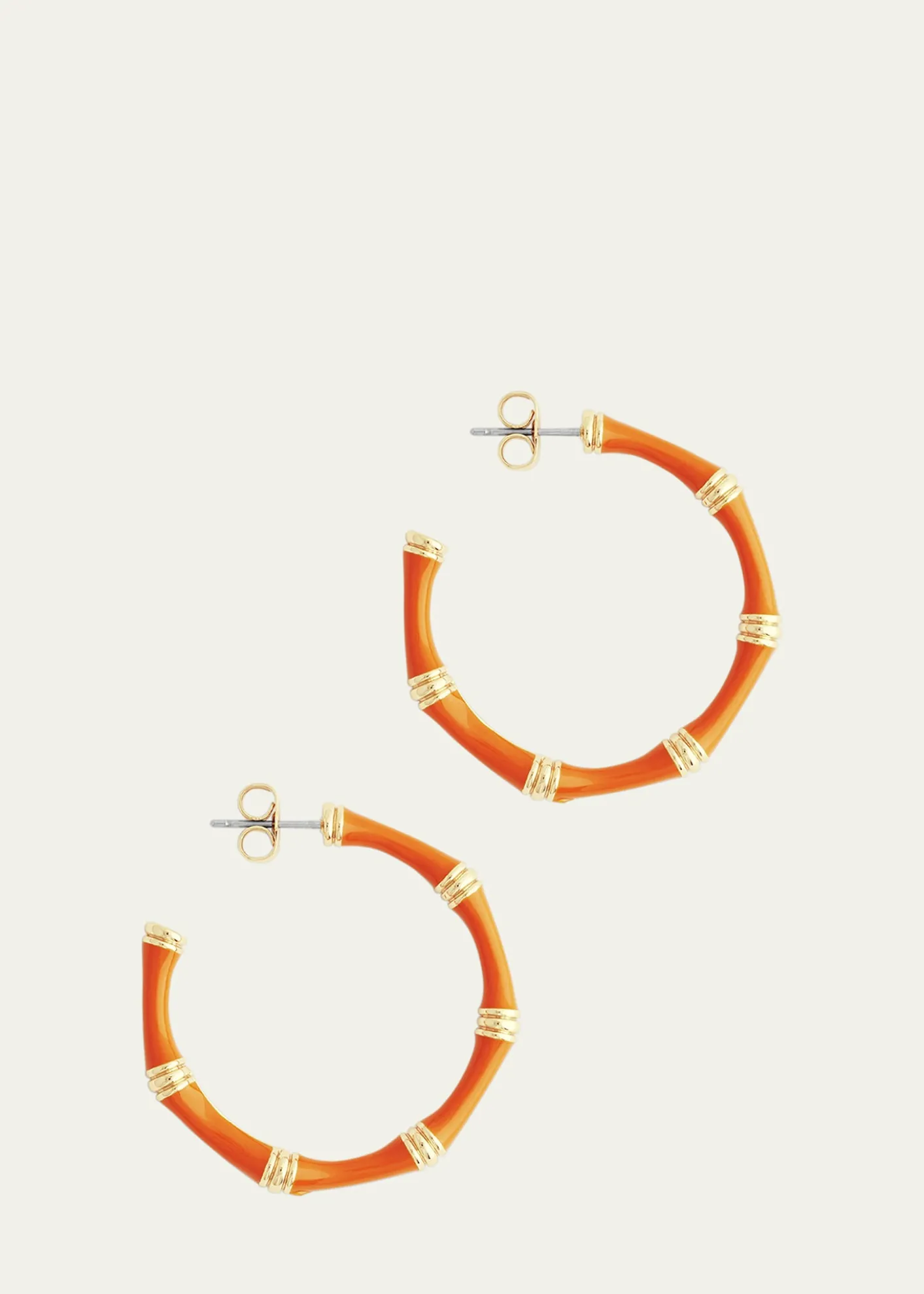 Anabel Aram JewelryBamboo Enameled Hoop Earrings