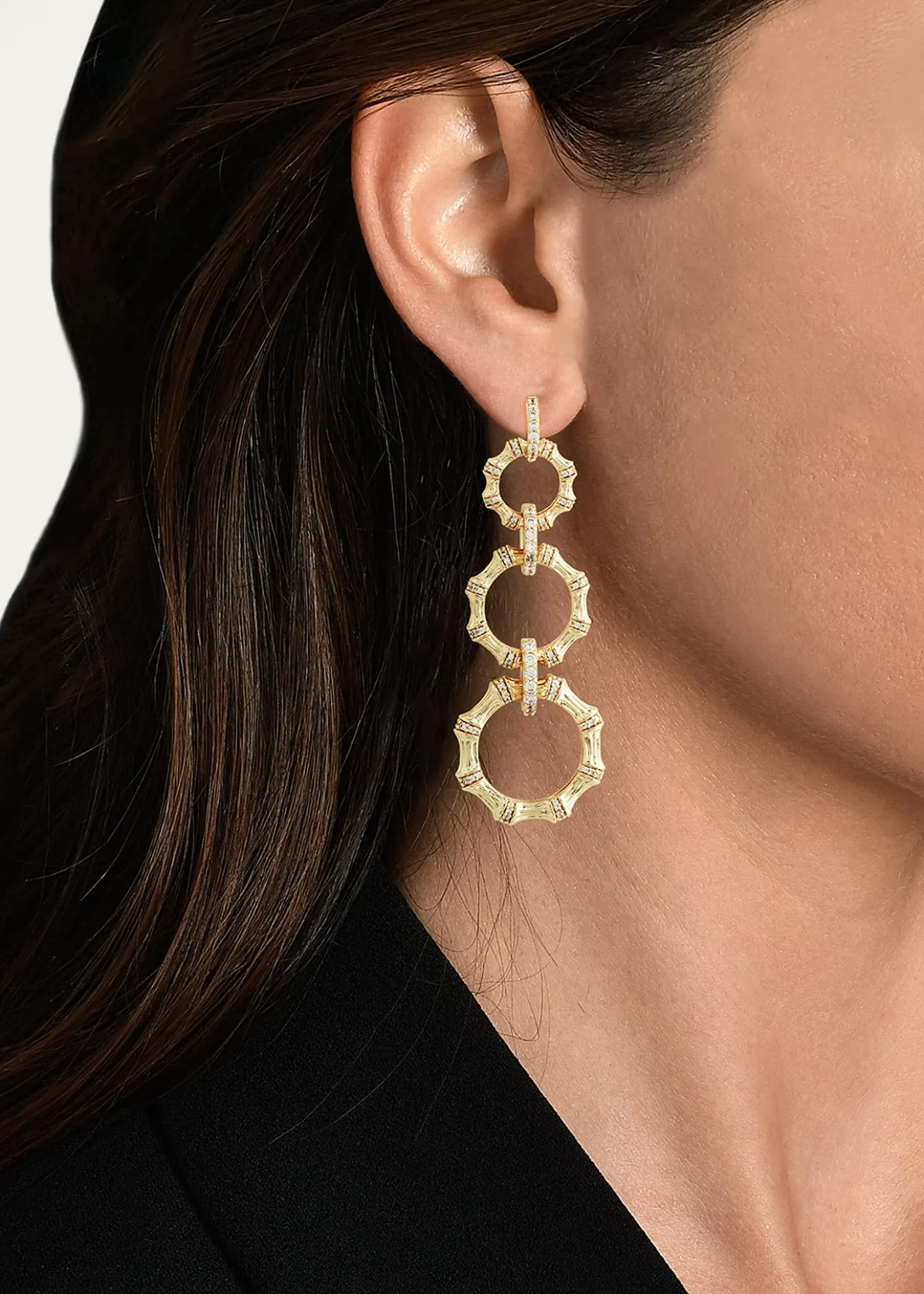 Anabel Aram JewelryBamboo Long Chain Earrings