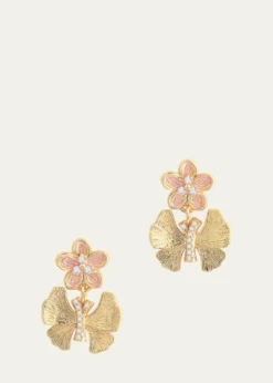 Anabel Aram JewelryButterfly with Enamel Flower Earrings