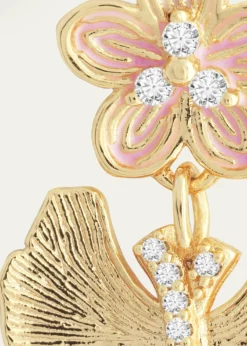 Anabel Aram JewelryButterfly with Enamel Flower Earrings
