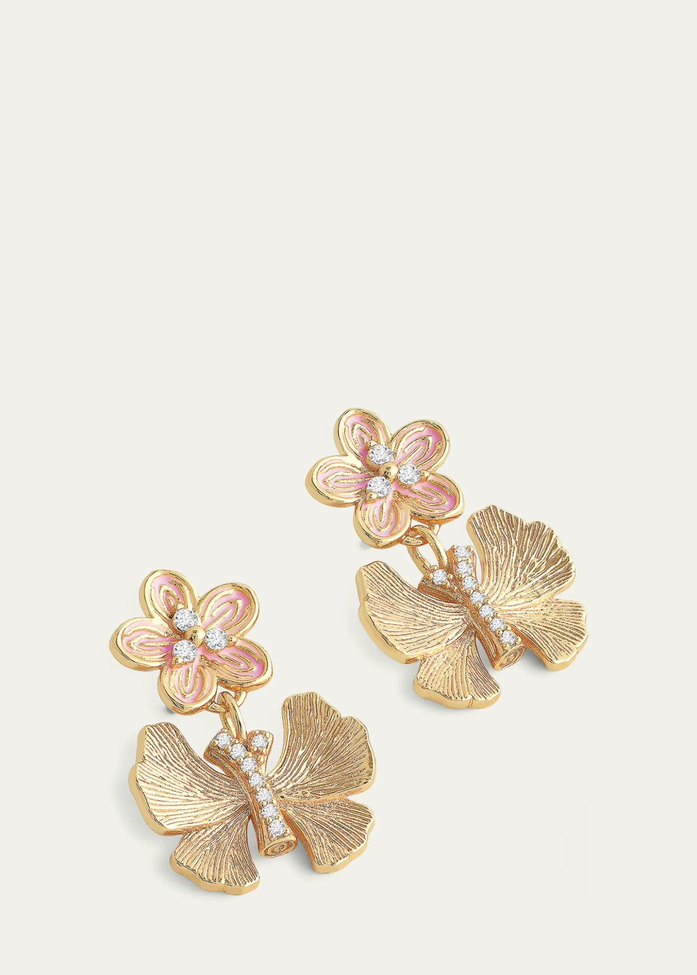 Anabel Aram JewelryButterfly with Enamel Flower Earrings