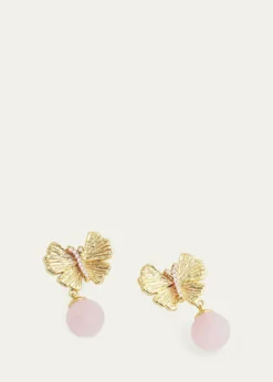 Anabel Aram JewelryButterfly with Rose Quartz Drop Earrings