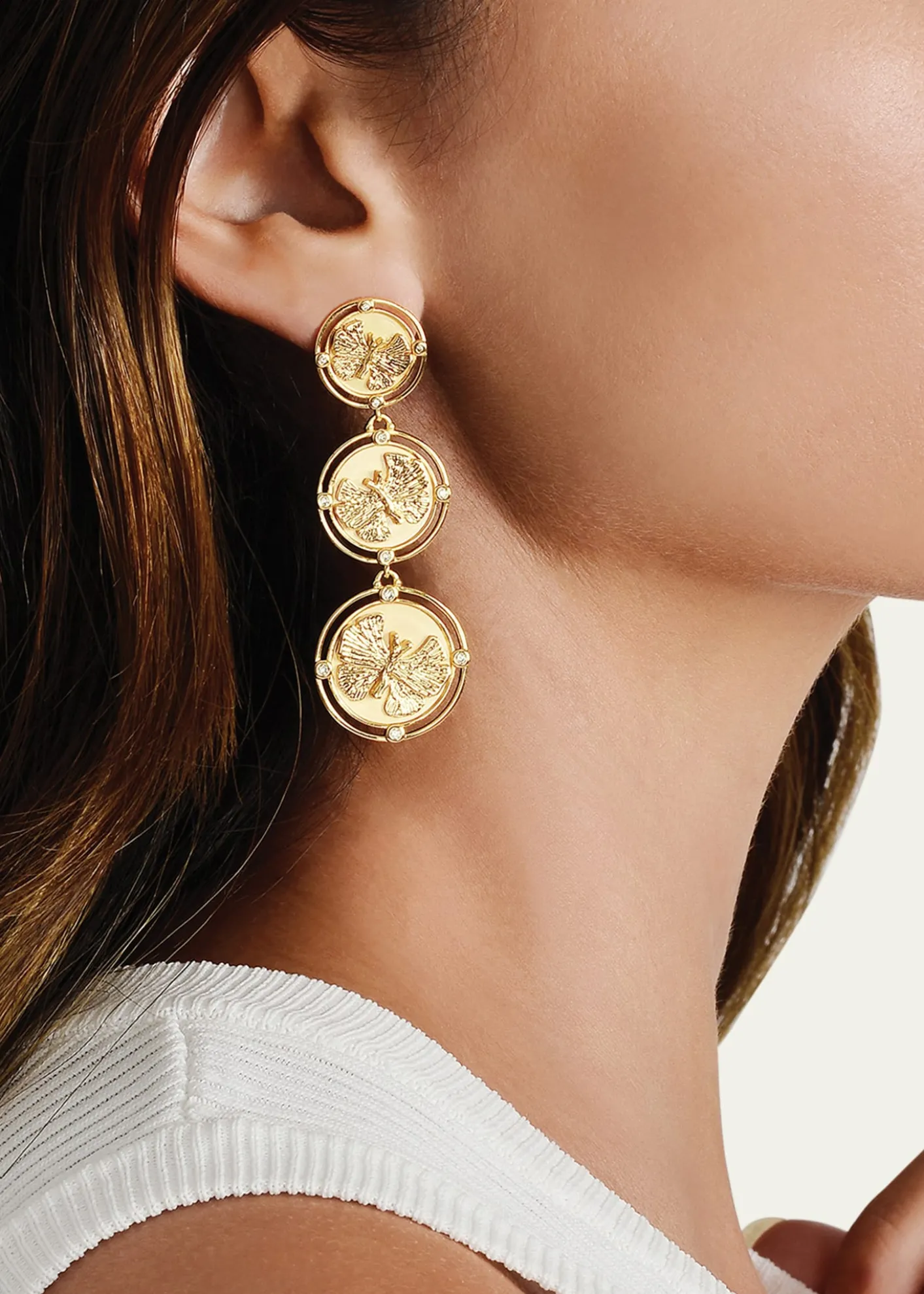 Anabel Aram JewelryButterfly Coin Drop Earrings