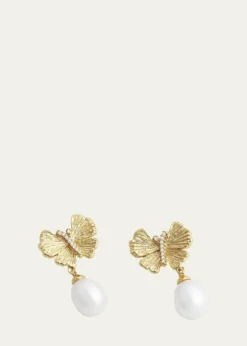 Anabel Aram JewelryButterfly with Pearl Drop Earrings