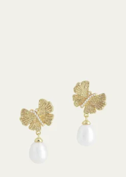 Anabel Aram JewelryButterfly with Pearl Drop Earrings