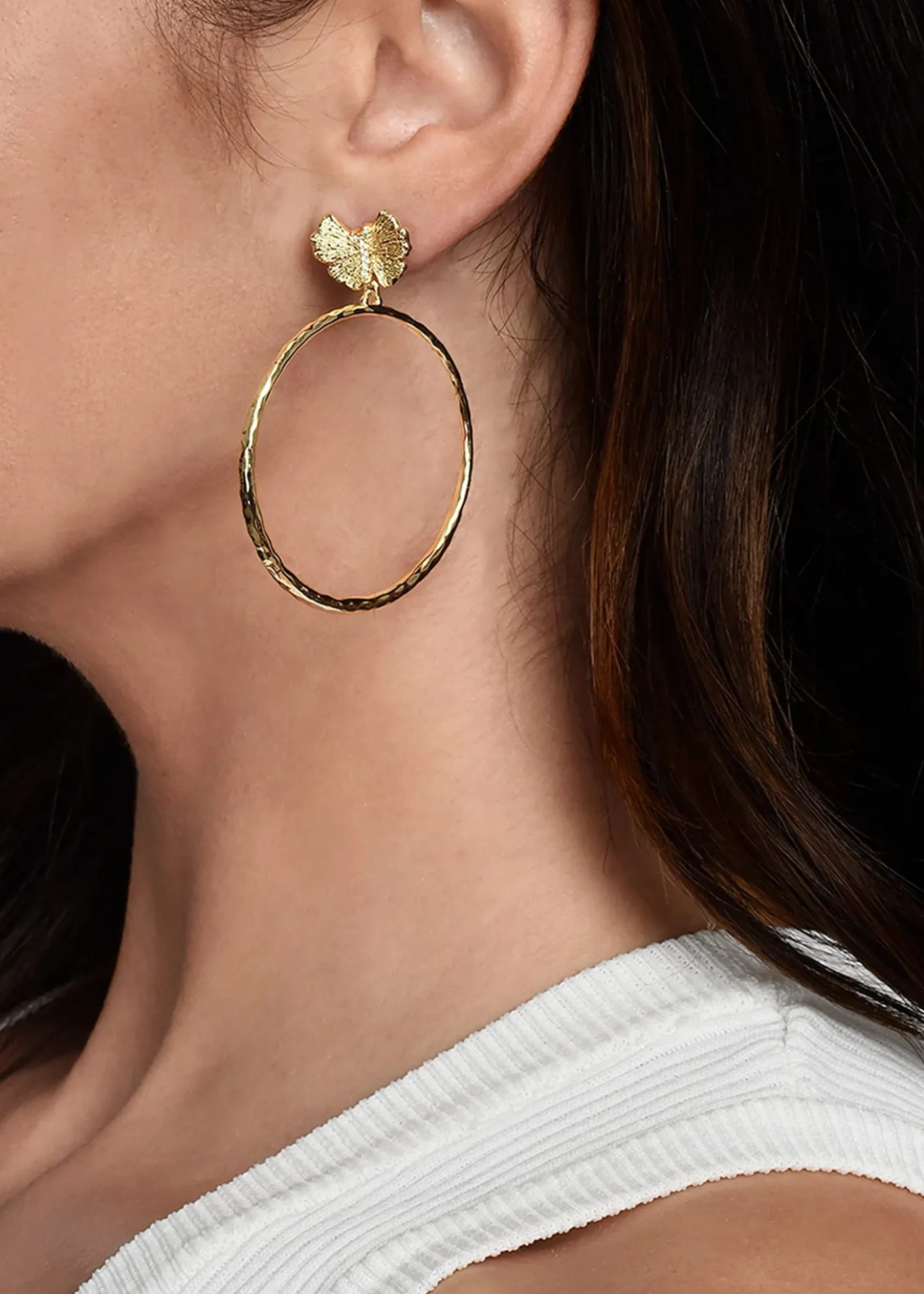 Anabel Aram JewelryButterfly Single Hoop Earrings