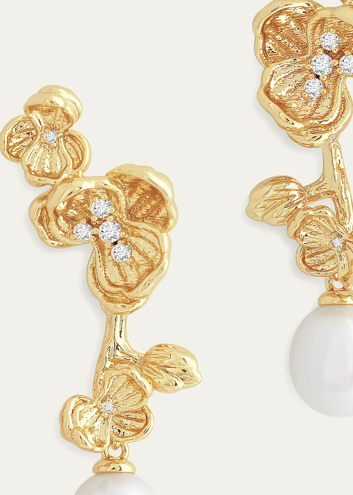 Anabel Aram JewelryCubic Zirconia Orchid Pearl Drop Earrings