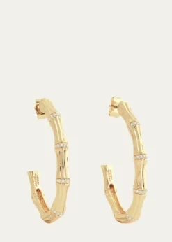 Anabel Aram JewelryCubic Zirconia Bamboo Hoop Earrings