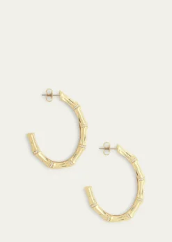 Anabel Aram JewelryCubic Zirconia Bamboo Hoop Earrings