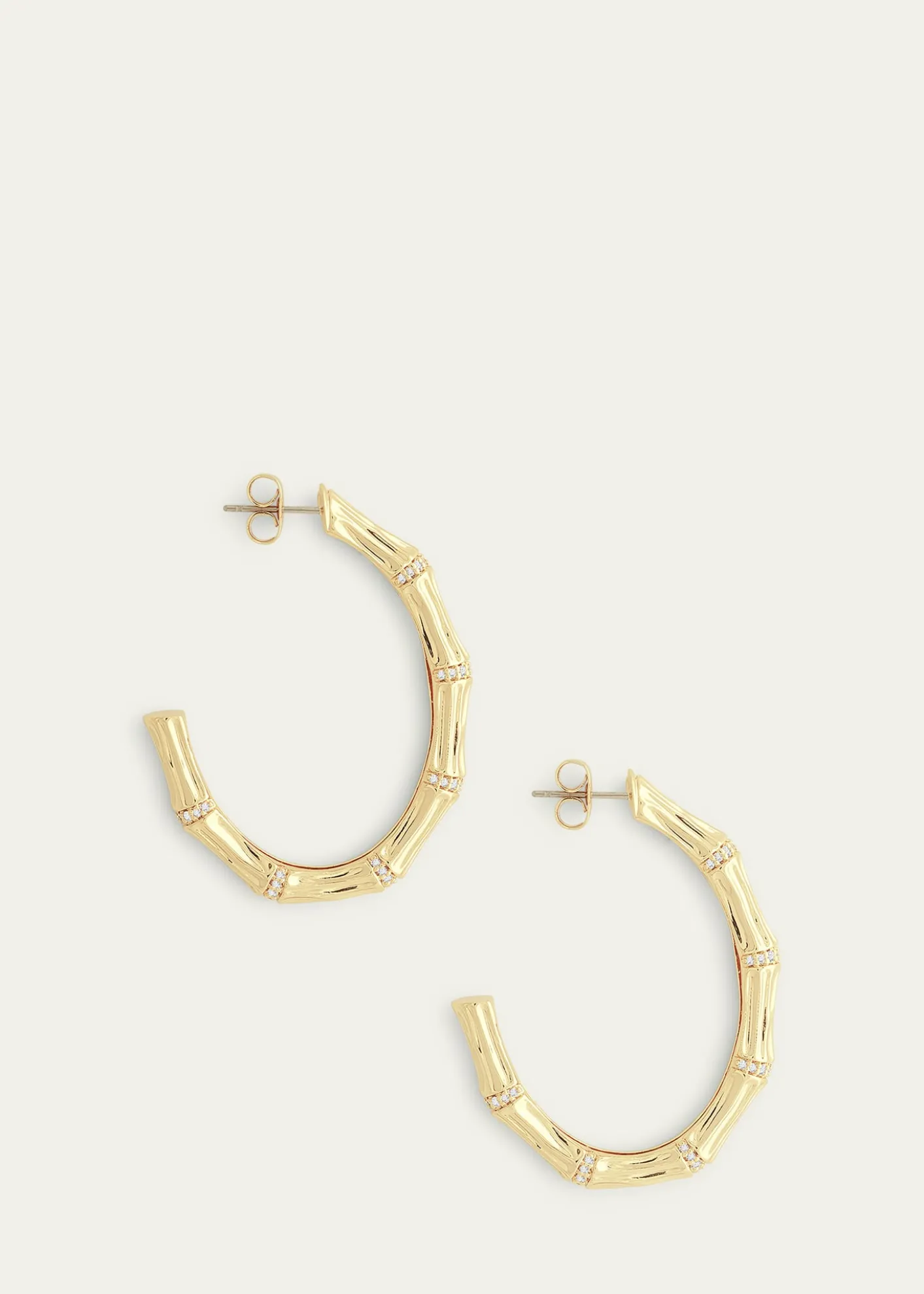 Anabel Aram JewelryCubic Zirconia Bamboo Hoop Earrings