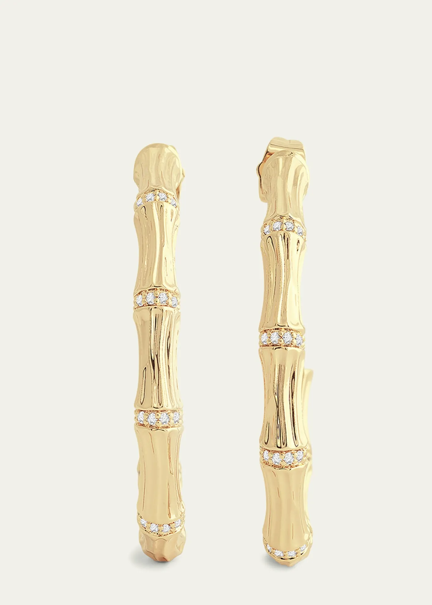 Anabel Aram JewelryCubic Zirconia Bamboo Hoop Earrings
